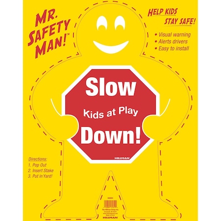 Hillman Slow Down! Kids At Play, Plastic, 19 in x 24 in 840053
